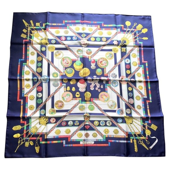 Scarf Long Buyeo Taebi Carre Navy - Leemisun Textile Art Co main image 0